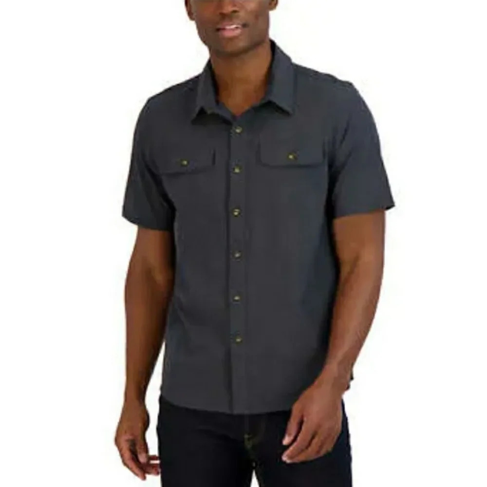 Gerry men's short-sleeved woven shirt dark gray